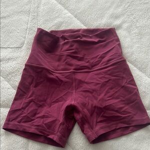 Lululemon Athletica Red Bike Shorts with Elastic Waistband
